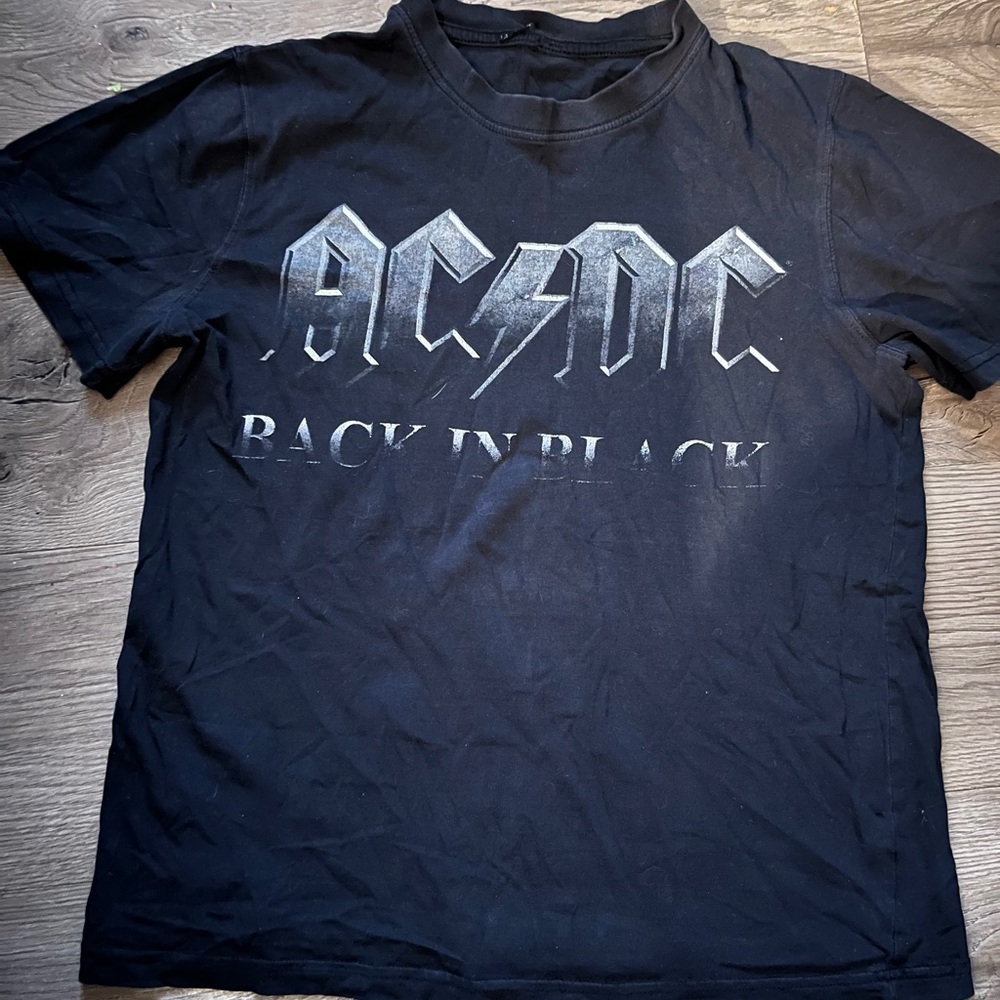 Vintage AC/DC black 100% cotton shirt with logo true single stitch Y2K grunge
